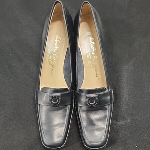 Salvatore Ferragamo Black Leather Loafers